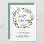 ハッピーホリデーズウィーニューホームクリスマスリース 招待状 (正面/裏面)