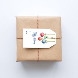 ハッピーホリデーズウォーターカラフルカラーオーナメント ギフトタグ