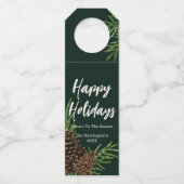 ハッピーホリデーズウォーターカラーウィンターパイン ボトルネックタグ (正面)