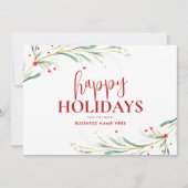 ハッピーホリデーズウォーターカラーグリーナリービジネス シーズンカード (正面)