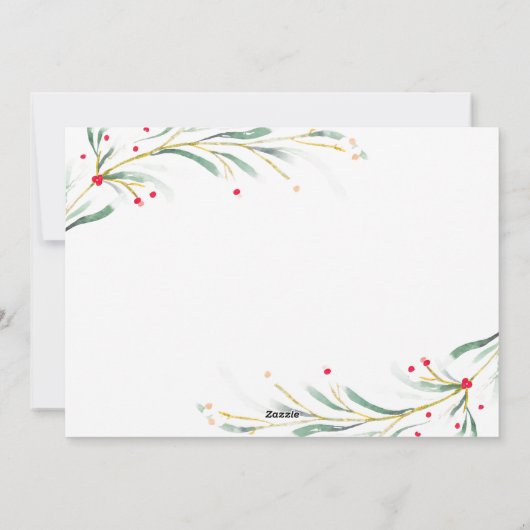 ハッピーホリデーズウォーターカラーグリーナリービジネス シーズンカード (裏面)