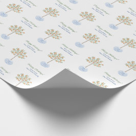 ハッピーホリデーズウォーターカラーシトラスツリーチノワセリー ラッピングペーパー