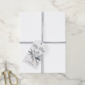 ハッピーホリデーズウォーターカラースノーウィーフクロウブルーギフトラベル ギフトタグ (より糸付き)