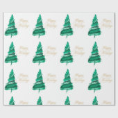 ハッピーホリデーズウォーターカラーツリー ラッピングペーパー (フラット)