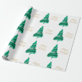 ハッピーホリデーズウォーターカラーツリー ラッピングペーパー (アンロールド)