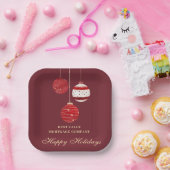 ハッピーホリデーズウォーターカラービジネス ペーパープレート (パーティー)