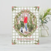 ハッピーホリデーズウォーターカラーフローラボウファミリーフォト シーズンカード (スタンド正面)