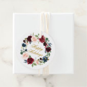 ハッピーホリデーズウォーターカラーフローラリース金ゴールド フェイバータグ (インサイチュ)