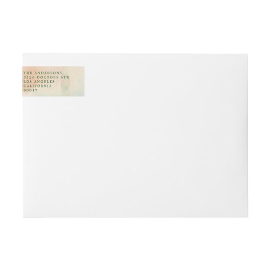 ハッピーホリデーズウォーターカラーフローラ差出人住所 ラップアラウンドラベル (正面)