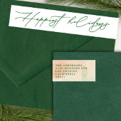 ハッピーホリデーズウォーターカラーフローラ差出人住所 ラップアラウンドラベル