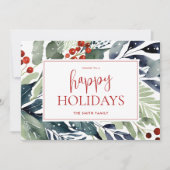 ハッピーホリデーズウォーターカラーフローラ シーズンカード (正面)