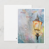 ハッピーホリデーズウォーターカラーランタン シーズンカード (正面/裏面)