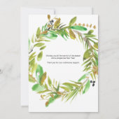 ハッピーホリデーズウォーターカラーリース企業のクリスマス シーズンカード (裏面)