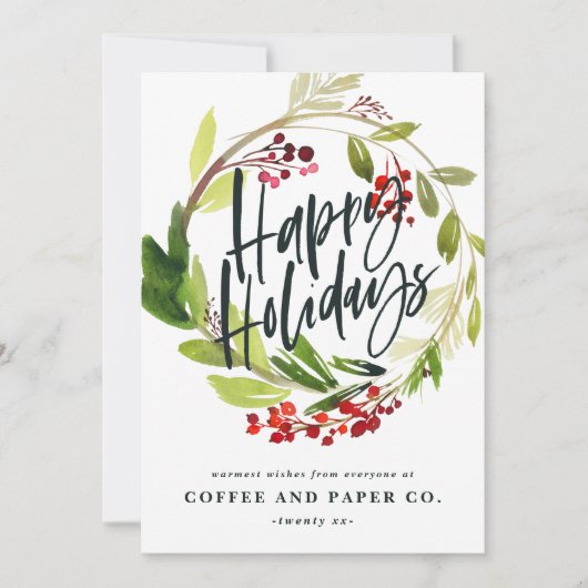 ハッピーホリデーズウォーターフローラ 企業の シーズンカード (正面)