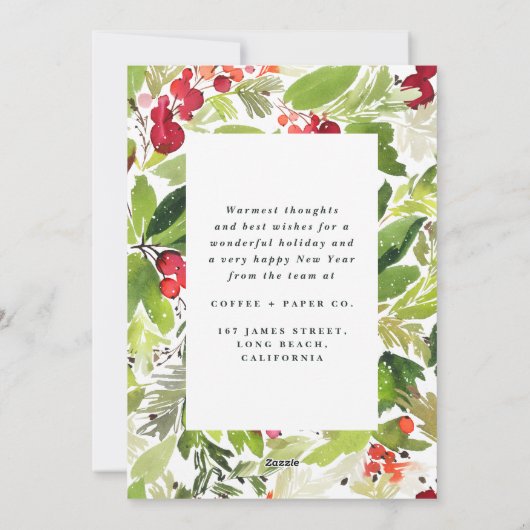 ハッピーホリデーズウォーターフローラ 企業の シーズンカード (裏面)