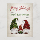 ハッピーホリデーズウォーター素朴カラー格言ファミリー シーズンポストカード (正面)