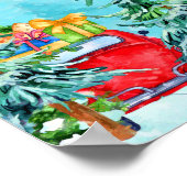 ハッピーホリデーズウォーター絵画カラーのポスター ポスター (角)