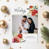 ハッピーホリデーズウォーター色フローラ2写真金ゴールド シーズンカード