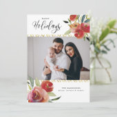 ハッピーホリデーズウォーター色フローラ2写真金ゴールド シーズンカード (スタンド正面)