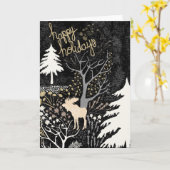 ハッピーホリデーズウッドランドムースホリデーカード カード (黄色い花)