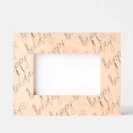 ハッピーホリデーズエッチングウッドタイポグラフィタイムレスジョイ レーザー彫刻フレーム