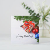 ハッピーホリデーズエバーグリーンクリスマスオーナメント カード (スタンド正面)