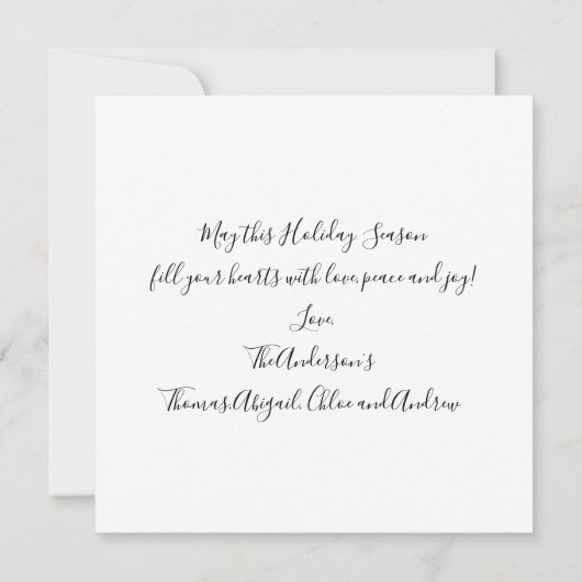 ハッピーホリデーズエバーグリーンクリスマスオーナメント カード (裏面)