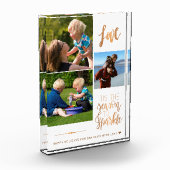 ハッピーホリデーズオグランマラブ金ゴールドタイポグラフィ フォトブロック (左)