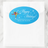 ハッピーホリデーズオンアイス 楕円形シール (バッグ)