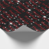 ハッピーホリデーズオンブラック ラッピングペーパー (角)