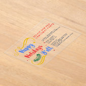 ハッピーホリデーズオールクリスマスおもしろいデザイン アクリル招待状 (レイダウン)