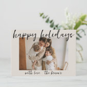 ハッピーホリデーズカスタマイズ可シンプル能なクリスマスカード 招待状 (スタンド正面)