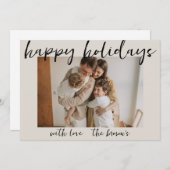 ハッピーホリデーズカスタマイズ可シンプル能なクリスマスカード 招待状 (正面/裏面)