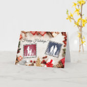 ハッピーホリデーズカスタマイズ可能グリーティングカード カード (黄色い花)