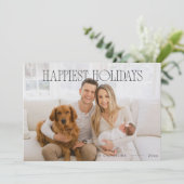 ハッピーホリデーズカスタムクリスマスファミリーポートレート シーズンカード (スタンド正面)