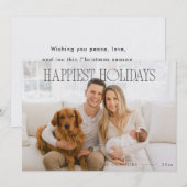 ハッピーホリデーズカスタムクリスマスファミリーポートレート シーズンカード (正面/裏面)