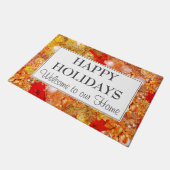 ハッピーホリデーズカスタムクリスマス ドアマット (アングル)