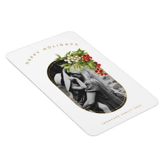 ハッピーホリデーズカスタムフォトファミリークリスマス マグネット (右側)