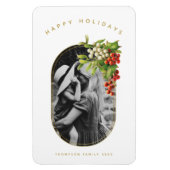 ハッピーホリデーズカスタムフォトファミリークリスマス マグネット (縦)