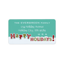 ハッピーホリデーズカスタム住所 シール