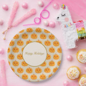 ハッピーホリデーズカボプキン顔 ペーパープレート (パーティー)