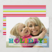 ハッピーホリデーズカラフルクリスマスフォトカード シーズンカード (正面/裏面)