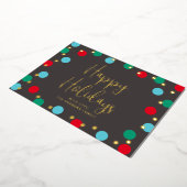 ハッピーホリデーズカラフルゴールドフォイルホリデーカード 箔シーズンカード (回転した状態)