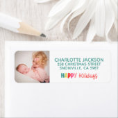 ハッピーホリデーズカラフルフォト差出人住所 ラベル (インサイチュ)