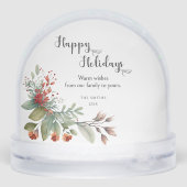 ハッピーホリデーズカリグラフィーアーチフローラ写真 (裏面)