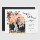 ハッピーホリデーズカリグラフィーアーチフローラ写真 (正面/裏面)