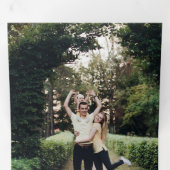 ハッピーホリデーズカリグラフィーアーチフローラ写真 三つ折りクリスマスカード (内部最初)