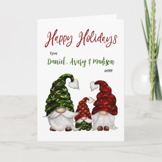 ハッピーホリデーズカリフ素朴ラク格言ファミリー シーズンカード (正面)