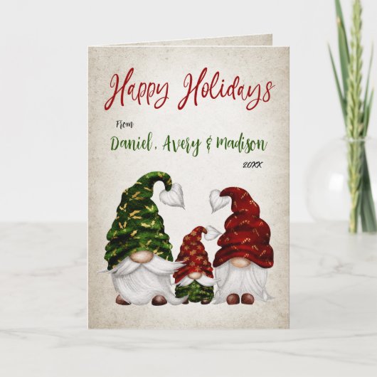 ハッピーホリデーズカリフ素朴ラク格言ファミリー シーズンカード (正面)