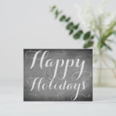 ハッピーホリデーズカルクボードタイポグラフィカスタムカード シーズンポストカード (スタンド正面)